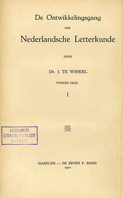 De ontwikkelingsgang der Nederlandsche letterkunde. Deel 4: Geschiedenis der Nederlandsche letterkunde van de Republiek der Vereenigde Nederlanden (2)