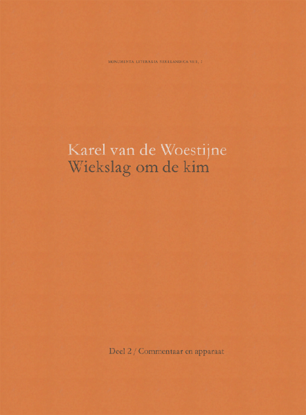 Titelpagina van Wiekslag om de kim. Deel 2. Commentaar en apparaat